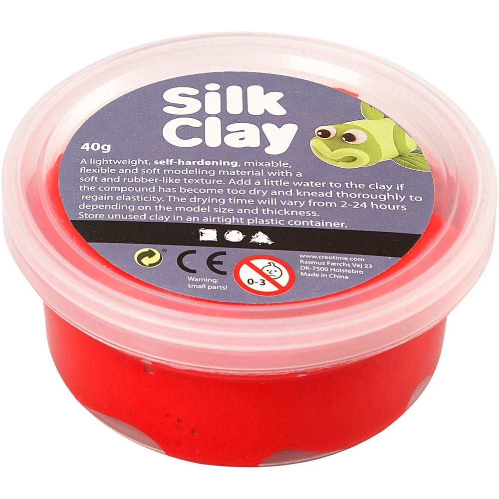 Silk clay rød 40g