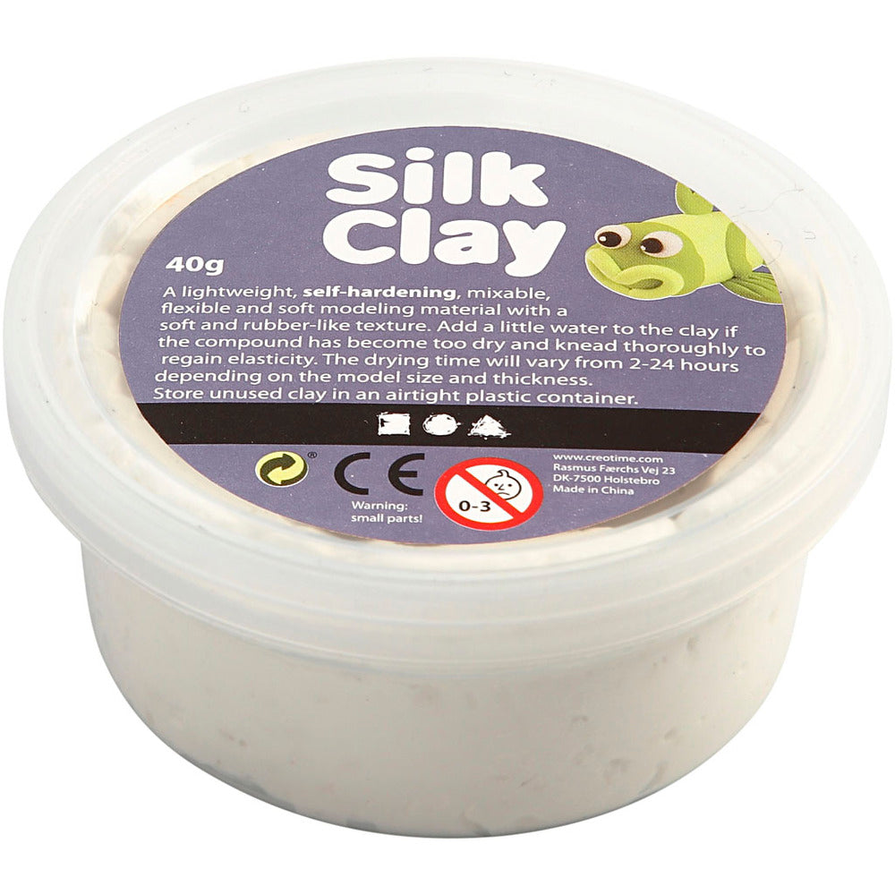 Silk clay hvid 40g