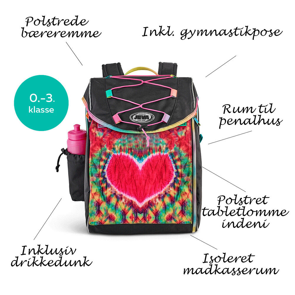 SKOLETASKE JEVA INTERMEDIATE RAINBOW