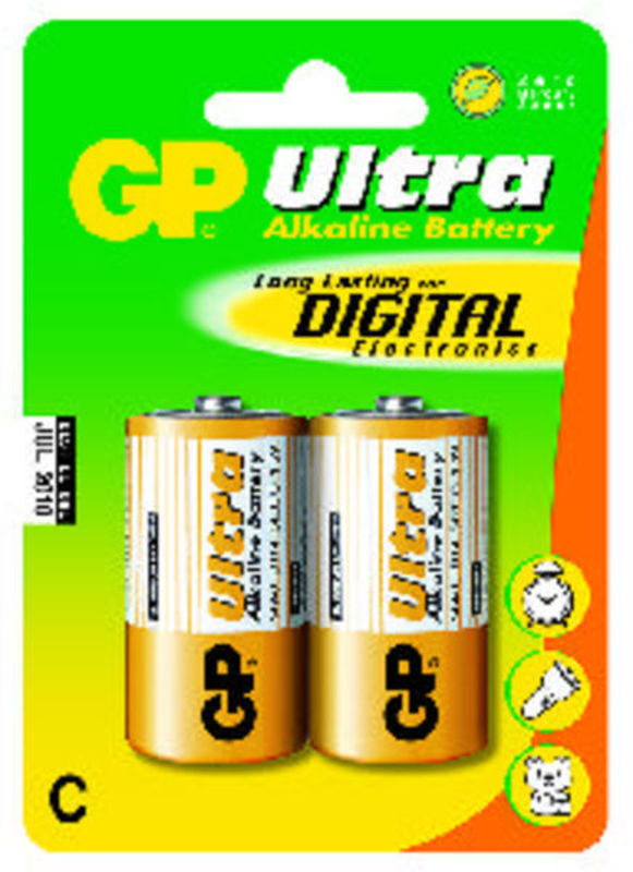 BATTERI GP C LR14 2 STK PÅ KORT