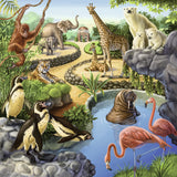 Puslespil forest/zoo/dom.animals 3X49 brikker