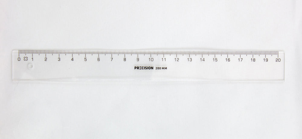 Lineal precision klar plast 20cm