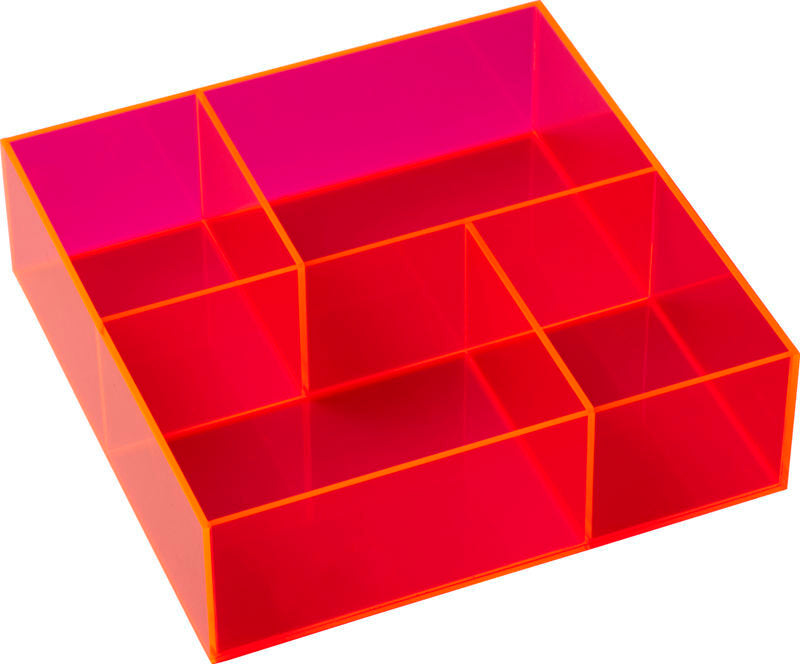 SÆTTEKASSE I ACRYL NEON PINK