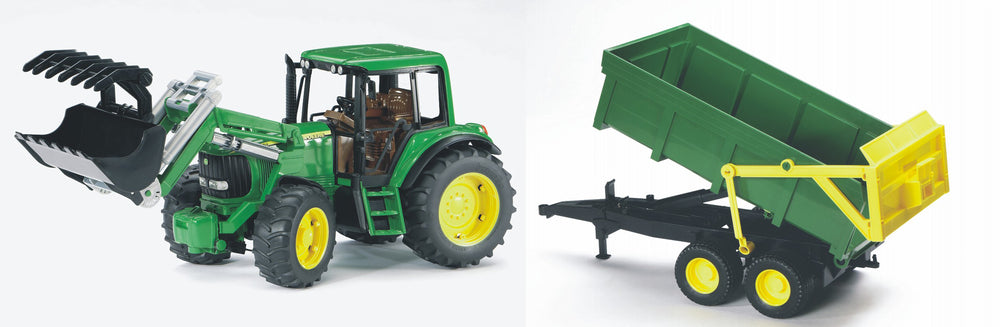 John deere 6920 tractor with tipping trailer