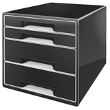 SKUFFEKABINET LEITZ 4-SKUFFER SORT