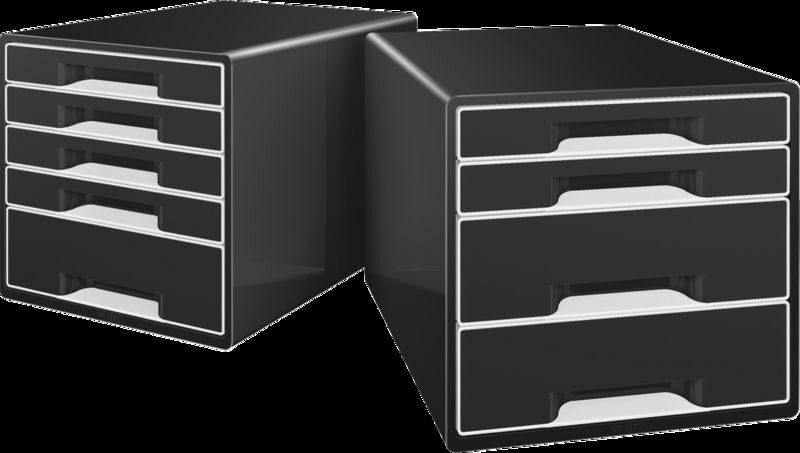 SKUFFEKABINET LEITZ 4-SKUFFER SORT