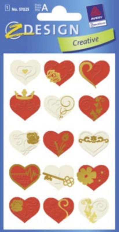 STICKERS HJERTER 1 ARK, PAPIR
