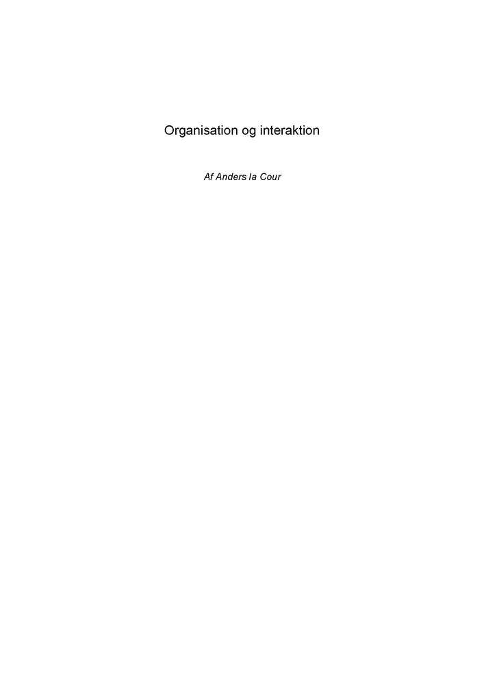 Organisation og interaktion