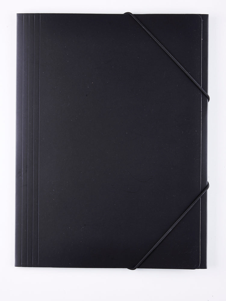 Elastikmappe karton sort A4
