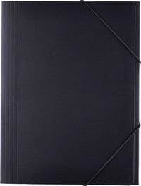 Elastikmappe karton sort A4