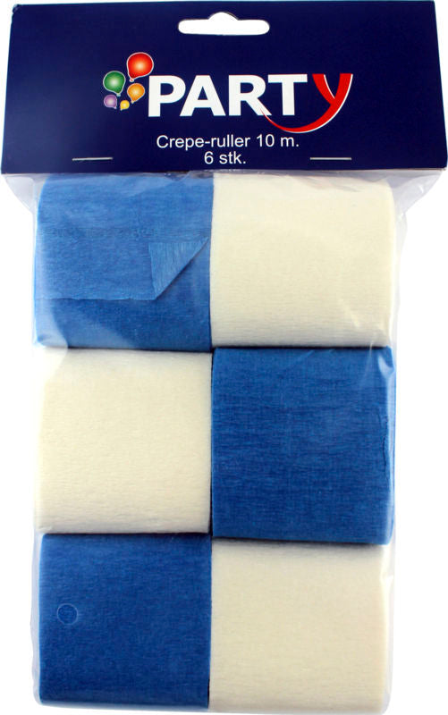CREPE-RULLER BLÅ/HVID