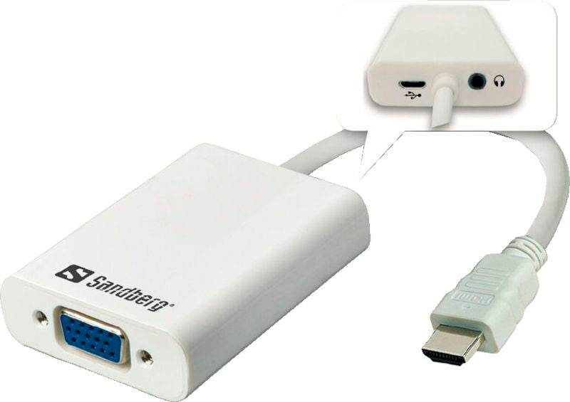 ADAPTER TIL VGA + AUDIO HDMI SANDBERG