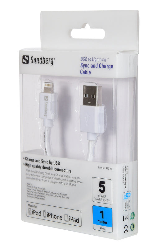 KABEL USB 1M SANDBERG APPLEAPPROVED