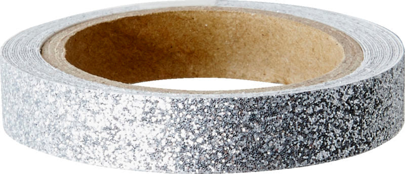 GLITTER TAPE ASS. GULD, SØLV, SORT, HVID 10MM X 2,7M