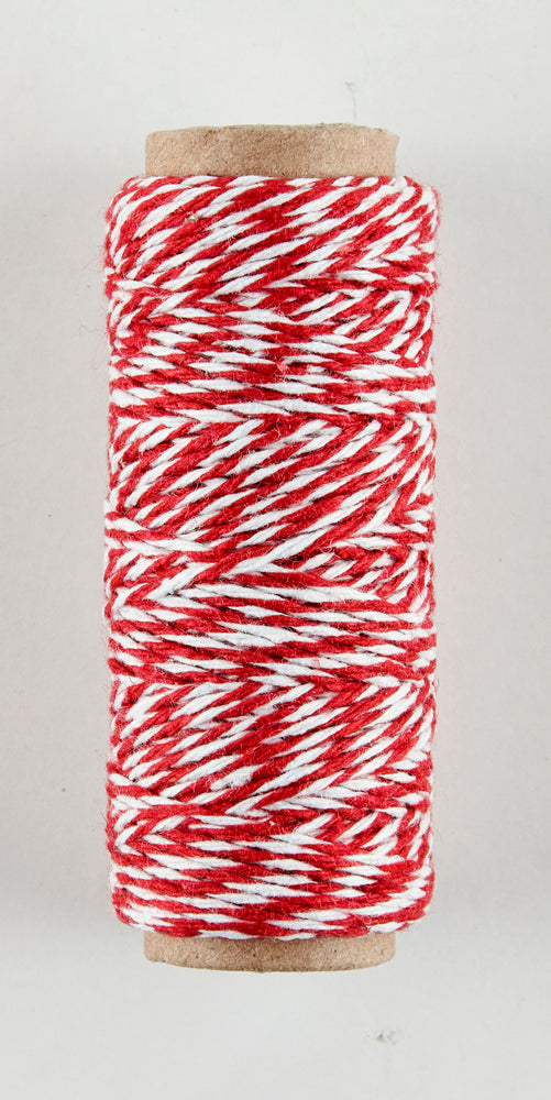 TWINE SNOR RØD/HVID 15M