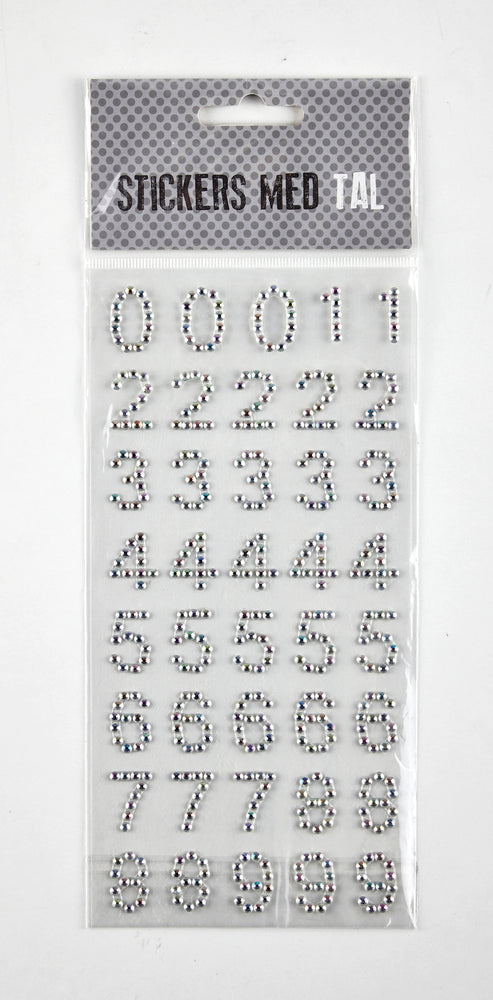 STICKERS MED TAL SØLV A4