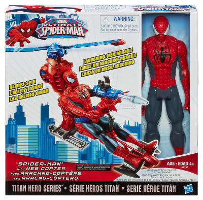 SPIDERMAN TITAN HERO FIGUR MED HELIKOPTER