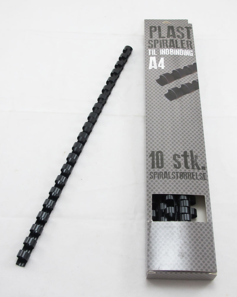SPIRAL TIL INDBINDING SORT 12MM 10STK