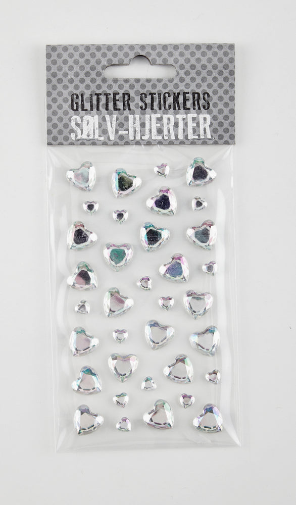 STICKERS MED HJERTER SØLV