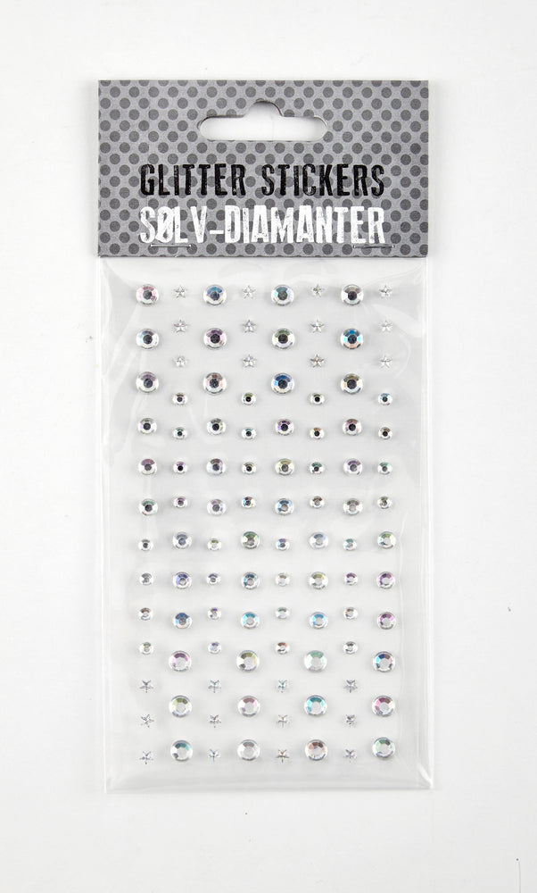 STICKERS MED DIAMANTER SØLV
