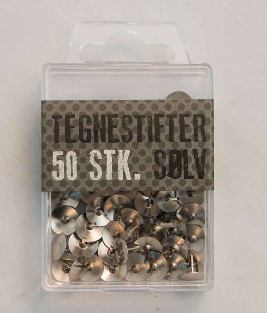 Tegnestifter metal sølv 50 stk