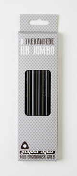 Blyant Graphit Stylus HB jumbo sort 6 stk