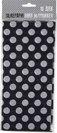 SILKEPAPIR SORT M/PRIKKER 10 ARK/PAKKE