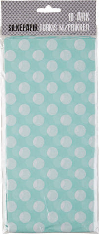 SILKEPAPIR TURKIS M/PRIKKER 10 ARK/PAKKE