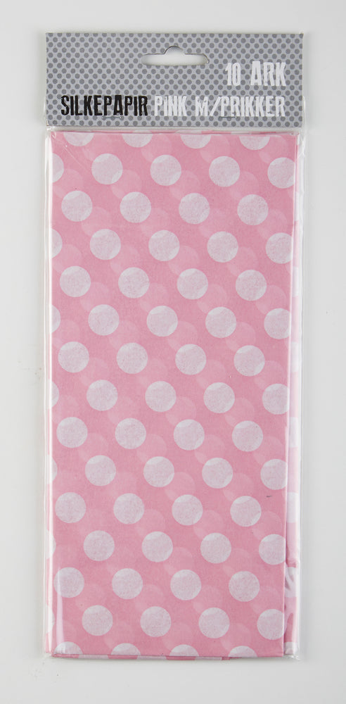 SILKEPAPIR PINK M/PRIKKER 10 ARK/PAKKE