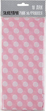 SILKEPAPIR PINK M/PRIKKER 10 ARK/PAKKE