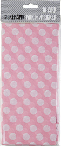 SILKEPAPIR PINK M/PRIKKER 10 ARK/PAKKE
