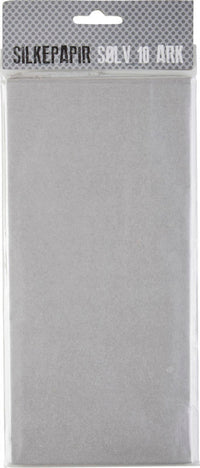 SILKEPAPIR SØLV METALLIC 10 ARK/PAKKE