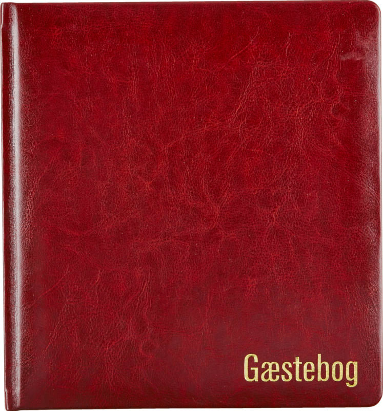 GÆSTEBOG BRUN PU M. GULDTRYK