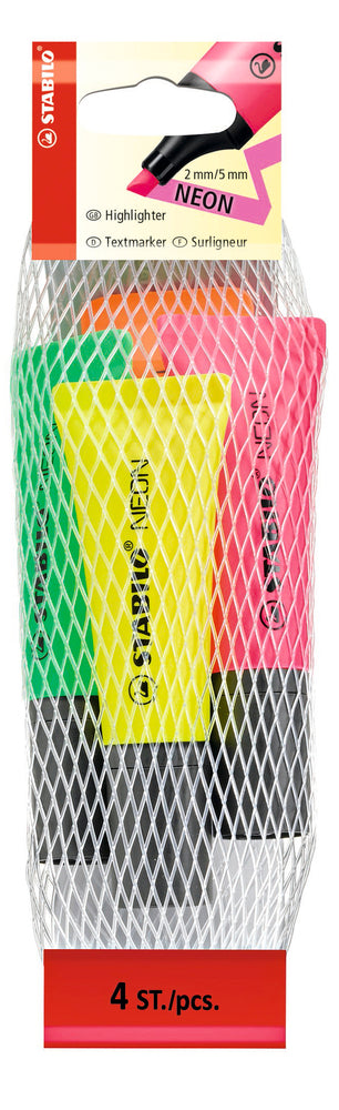 OVERSTREGNINGSPENNE STABILO NEON 4 STK.