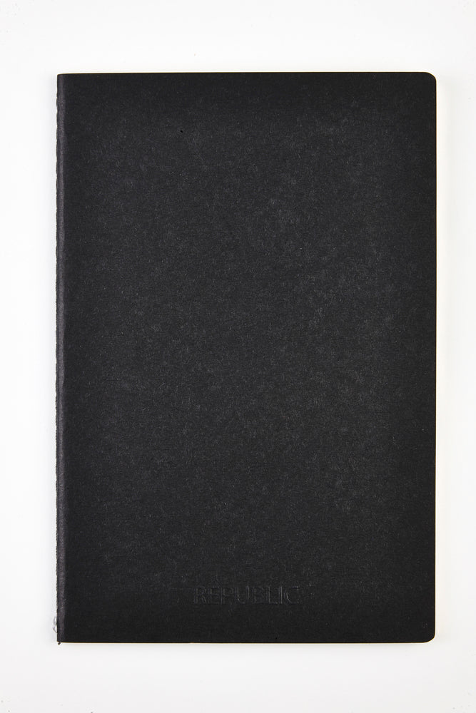 NOTESBOG REPUBLIC SORT M/GULD 40 S.
