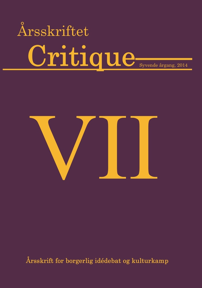 Årsskriftet Critique VII