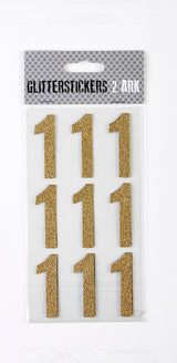 STICKERS GLITTER GULD TAL 1 M. 2 ARK