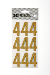 STICKERS GLITTER GULD TAL 4 M. 2 ARK