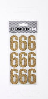 STICKERS GLITTER GULD TAL 6 M. 2 ARK