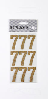 STICKERS GLITTER GULD TAL 7 M. 2 ARK