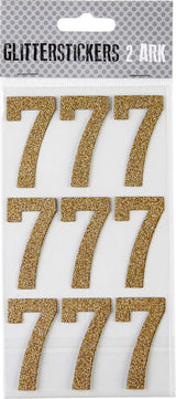 STICKERS GLITTER GULD TAL 7 M. 2 ARK