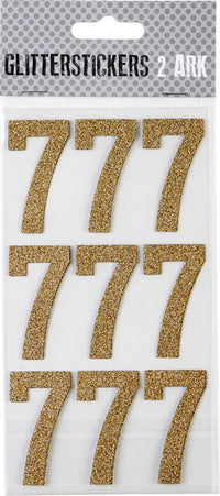 STICKERS GLITTER GULD TAL 7 M. 2 ARK