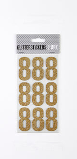 STICKERS GLITTER GULD TAL 8 M. 2 ARK