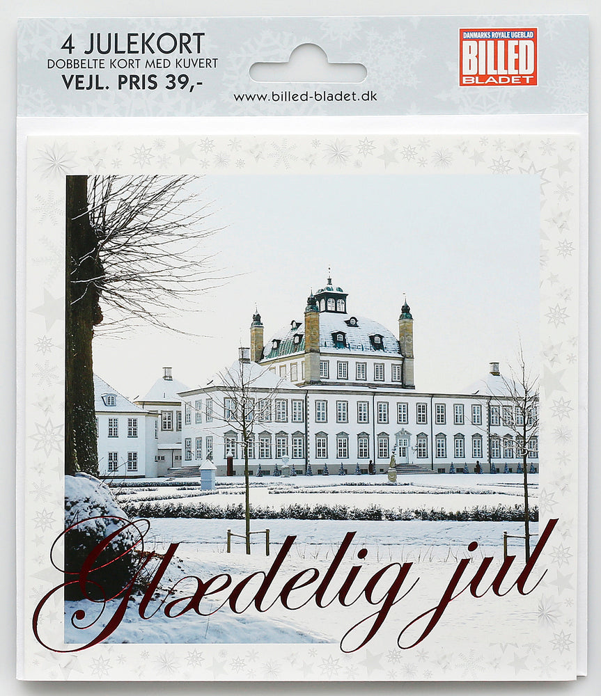 JULEKORT BILLED BLADET 4 STK.