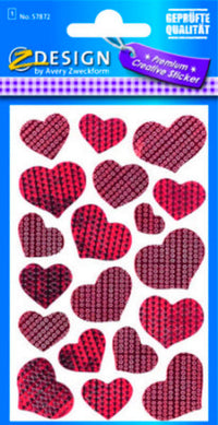 STICKERS I EFFEKT FOLIE HJERTER