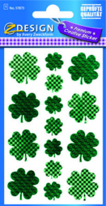 STICKERS I EFFEKT FOLIE FIRKLØVERE