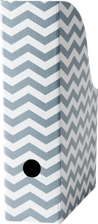 TIDSSKRIFTSKASSETTE KARTON BLÅ ZIGZAG A4