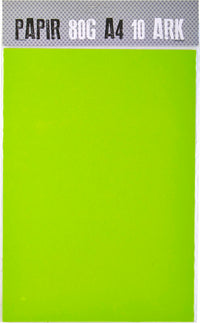 PAPIR A4 80G LIMEGRØN M. 10 ARK