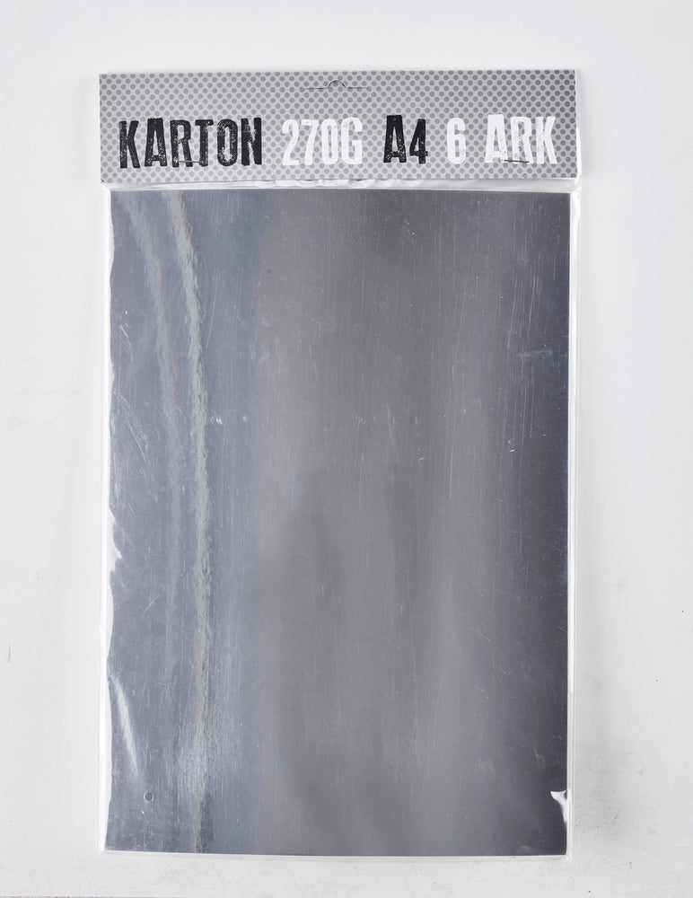 KARTON A4 270G SØLV M. 6 ARK