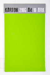 KARTON A4 210G LIMEGRØN M. 10 ARK